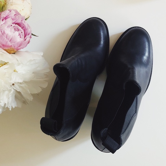 Acne Star Black Booties Leather Ankle Boot sz 40 - Picture 3 of 9